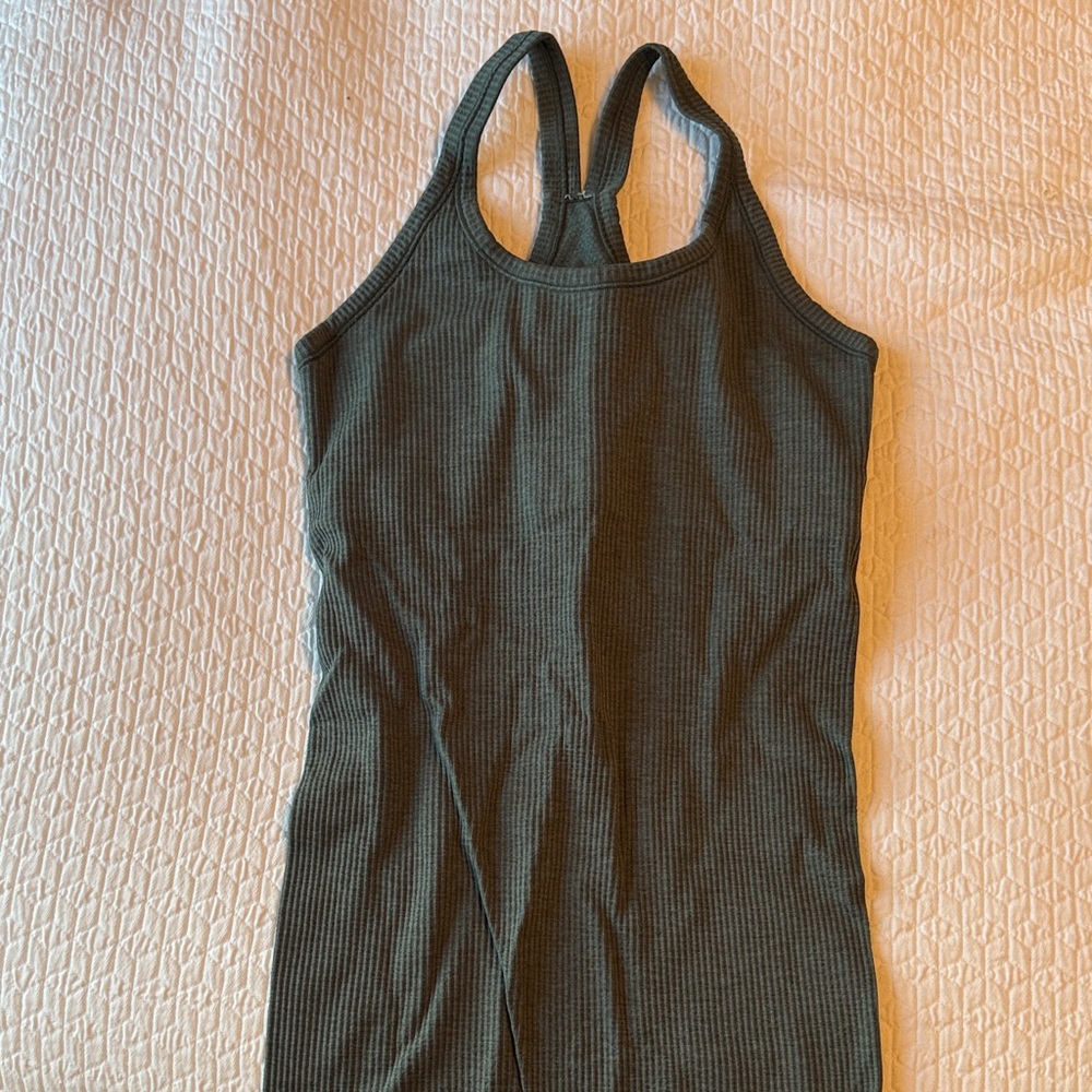 lululemon athletica Dark Green Ribbed Tank Top